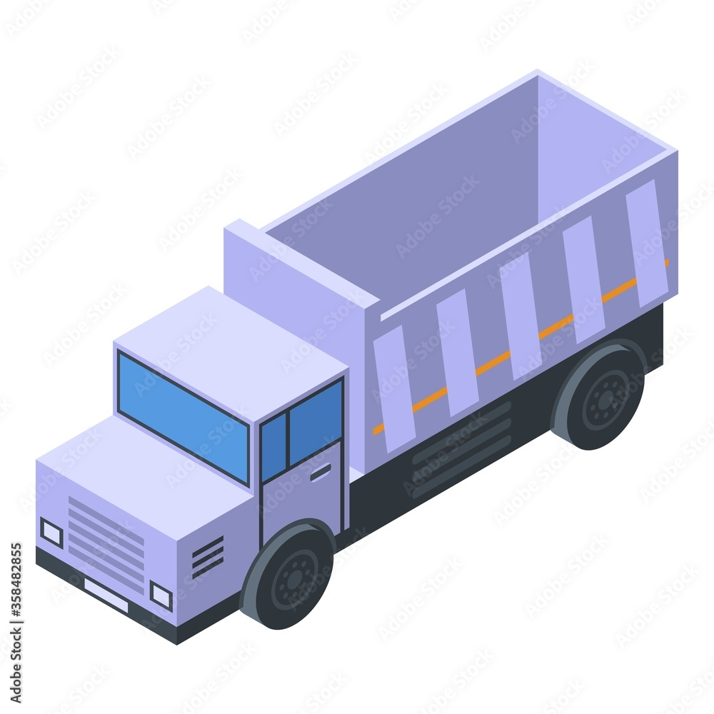 Poster old tipper icon. isometric of old tipper vector icon for web design isolated on white background