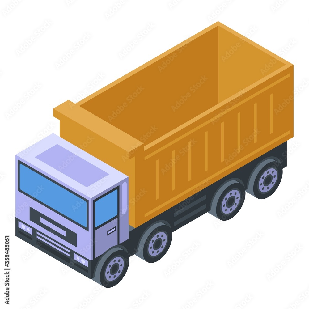 Poster machine tipper icon. isometric of machine tipper vector icon for web design isolated on white backgr