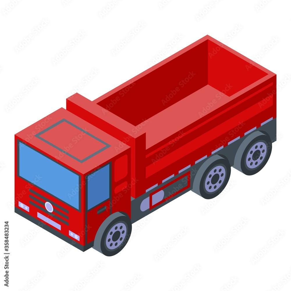 Aufkleber red tipper icon. isometric of red tipper vector icon for web design isolated on white background