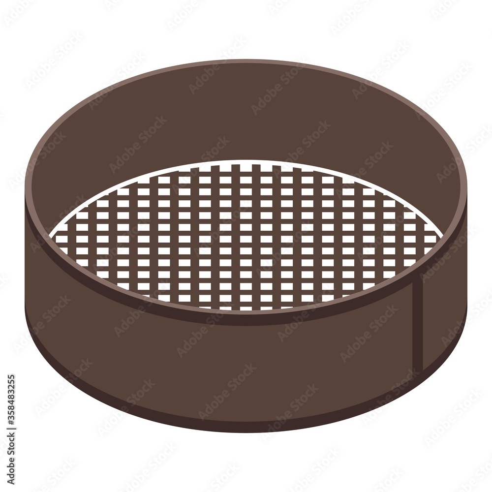 Poster sieve icon. isometric of sieve vector icon for web design isolated on white background