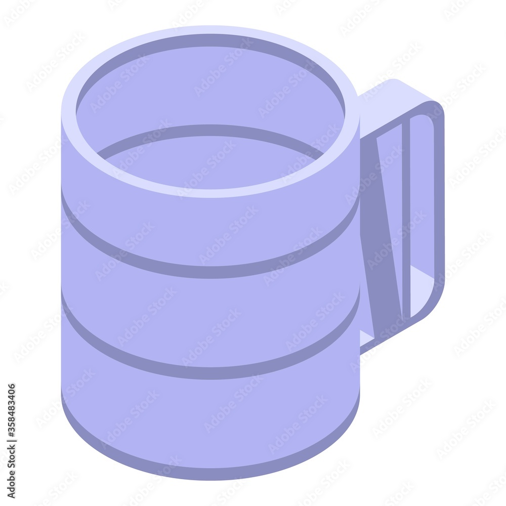 Poster mug sieve icon. isometric of mug sieve vector icon for web design isolated on white background