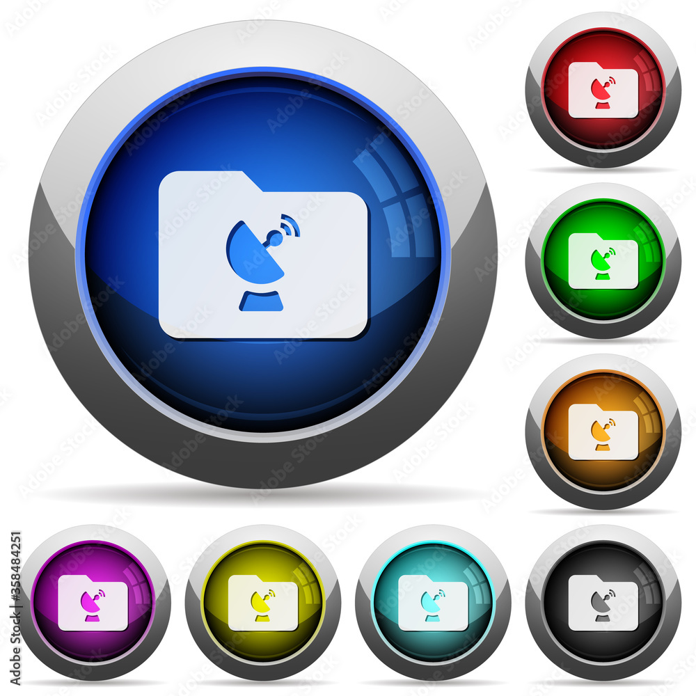 Poster remote folder round glossy buttons