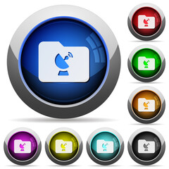 Remote folder round glossy buttons