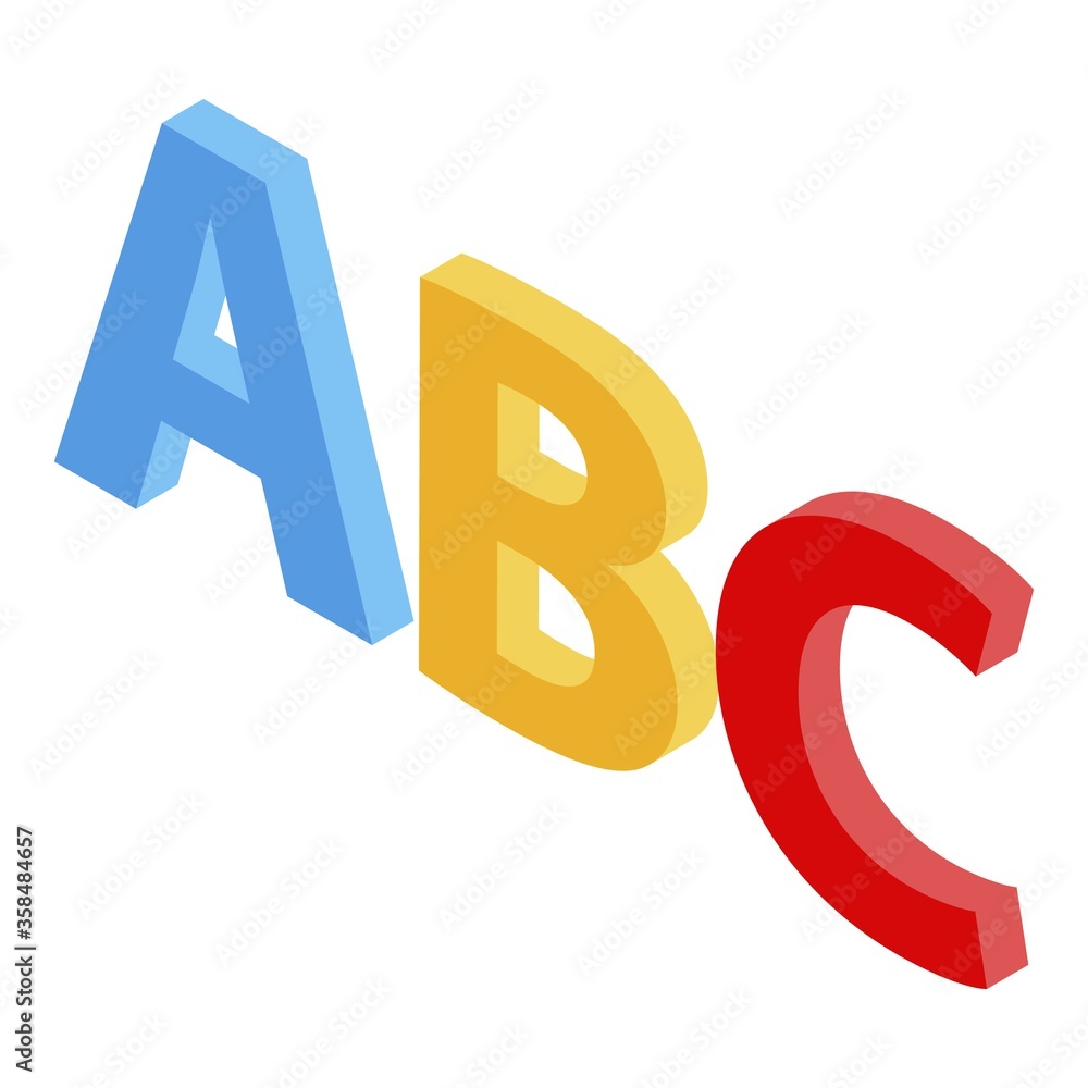 Poster foreign language alphabet icon. isometric of foreign language alphabet vector icon for web design is