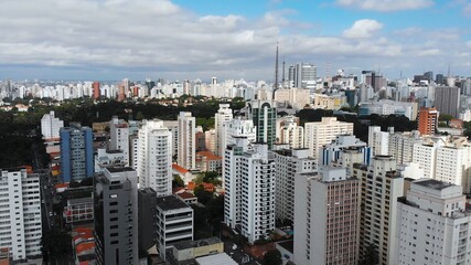 Skyscrapers Buildings TV tower Sao Paulo Brazil aerial view