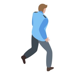Running personal guard icon. Isometric of running personal guard vector icon for web design isolated on white background