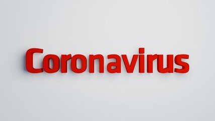 3d render of a coronavirus red text on clean background