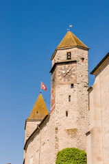 Fototapeta premium Rapperswil, Schloss, Schlossberg, Altstadt, Altstadthäuser, Lindenhof, Stadt, Zürichsee, Rapperswil-Jona, Sommer, Schweiz