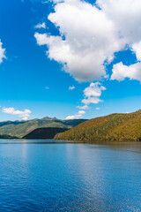 lake and mountains in Yunnan pudacuo natinal park