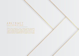 Luxury white and gold metallic overlap shape design with space for text