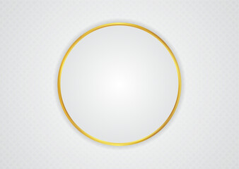 Circle space shape for content white color and gold metallic design with pattern background