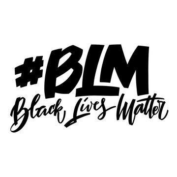 Black lives mattern hand lettering banner for protest human right of black people in US America. Vector calligraphy illustration on white background