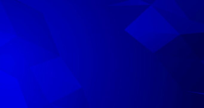 4k dark blue seamless looped animation background. Layout 3d dynamic flyer cover. Blank minimal polygonal backdrop. Business corporate concept digital image. Place for white logo, birthday party text