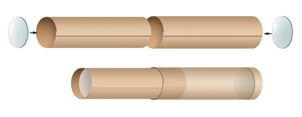 Paper binoculars model. Paper telescope model. Learn making of paper binoculars How to make binoculars or telescope