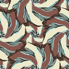 african based twirl flower type seamless pattern