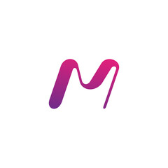 initial letter M logo, line art style design template