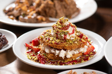 Oriental Arabic sweet warbat, Arabic Sweet dessert.