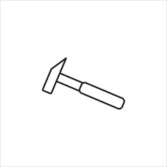 Hammer tool line icon vector