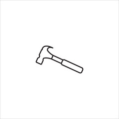 Hammer tool line icon vector