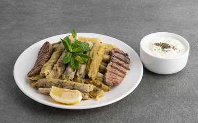 Cabbage stuffed with rice and steak, Middle eastern food of Cabbage stuffed with rice and beef