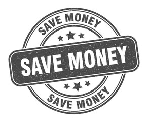 save money stamp. save money label. round grunge sign