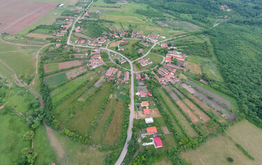 Drone captures image of the only one village built in a circle shape.