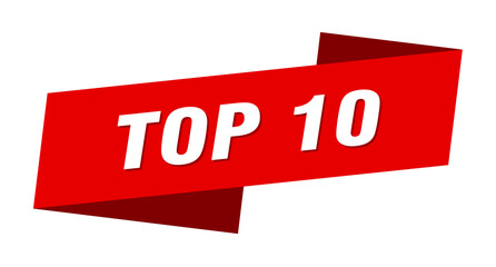 top 10 banner template. top 10 ribbon label sign