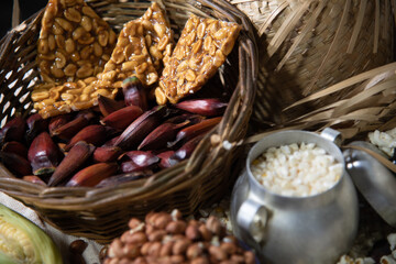 Obraz premium Typical foods of the June festivals in Brazil