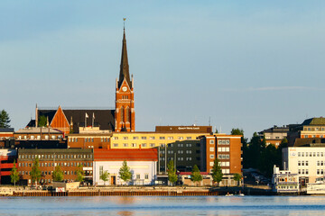 Lulea, Sweden The evening skyline during the midnight sun at 10. 30 pm