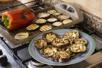 peppers and eggplants grilled