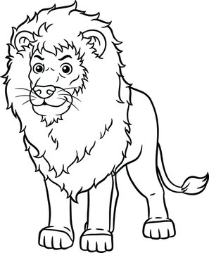 recommend clip art: Vector Cartoon Lion Standing Line Art