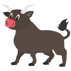 Image of a red bull on a white background. Vector image, eps 10