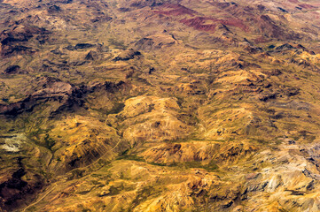 Fototapeta na wymiar It's Aerial view of the mountains of Peru