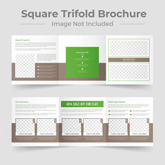 Modern Real estate  sale square trifold brochure Template
