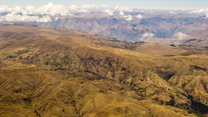 Fototapeta na wymiar It's Beautiful landscape from the air of the mountains in Peru