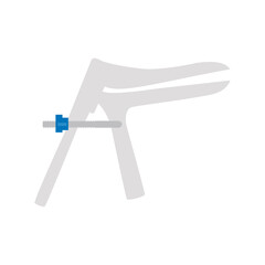 Plastic vaginal speculum isolated on white background vector illustration in flat style. Gynecology instruments icon in cartoon. Pregnancy symbol gynecological mirror for your promotional materials.