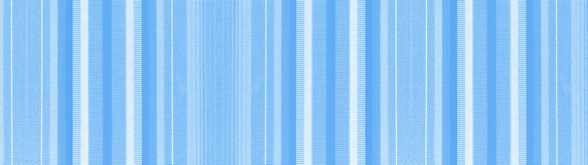 Bright pastel blue white striped natural cotton linen textile texture background banner panorama