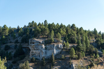 Fototapeta na wymiar Templar hermitage of San Bartolome and natural park of the Cañon del Rio Lobos in Soria