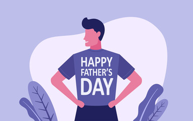 Happy Father's Day Flat Design Vector, People Vector