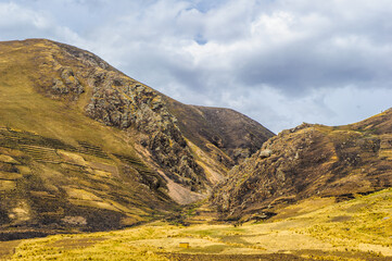 It's Landscape of thenature of Peru on a cloudy day