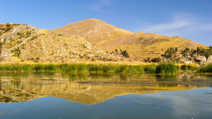 It's Beautiful nature of Peruvian lake Titicaca