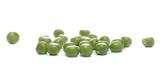 Green peas isolated on white background