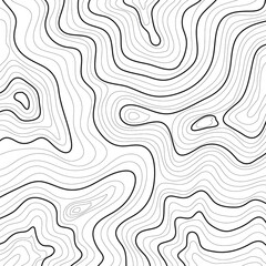 topographic map abstract height lines isolated on white background vector