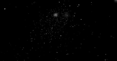 abstract Flying dust particles on a black background