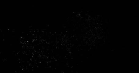 abstract Flying dust particles on a black background