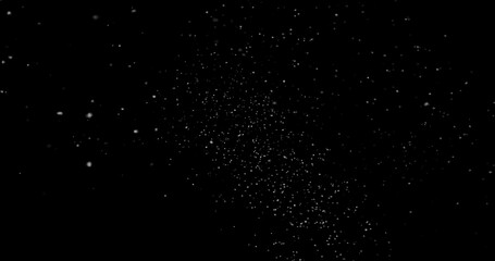 abstract Flying dust particles on a black background