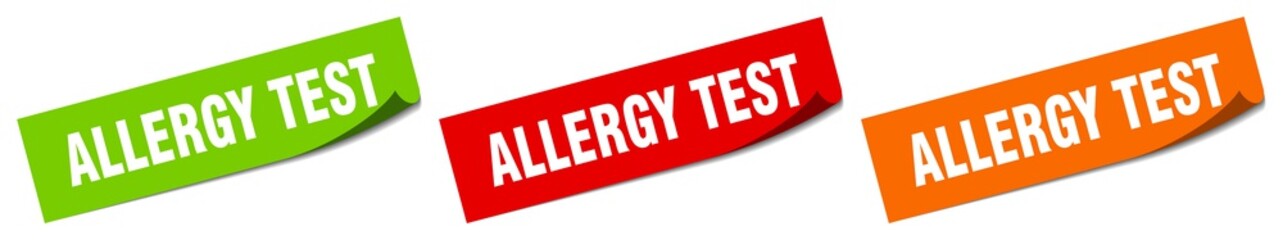 allergy test sticker. allergy test square isolated sign. allergy test label