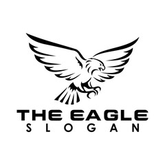 vector illustration eagle, emblem design on dark background