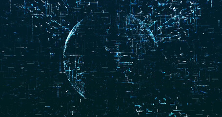 Abstract digital network data background, 3D rendering