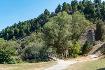 Templar hermitage of San Bartolome and natural park of the Cañon del Rio Lobos in Soria